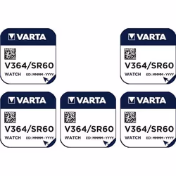 Varta 5 Piles oxyde argent V364 SR621 SR621SW 364 155V ( Accessoire alimentation ) -