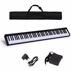 Clavier de Piano Numérique 88 Touches Portable COSTWAY-Fonction Bluetooth APP-Microphone-Interface MIDI/USB-128 Rythmes20 Dém ...