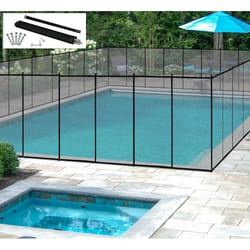 COSTWAY Barrière de Piscine Pliable 360 x 125 CM Barrière Clôture Piscine en Filet Souple Tissu Textilène avec Règle Poteaux