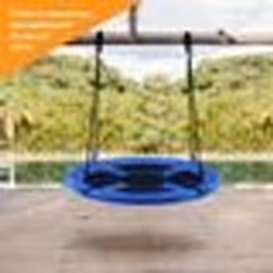 COSTWAY Balançoire Nid d’Oiseau Rond 100 CM de Diamètre pour Arbre Supporté de Charge Maximale 150 KG Extérieur Bleu