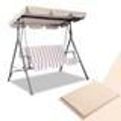 COSTWAY Toit de Rechange pour Balancelle de Jardin 168x115cm Beige Toit de Auvent Imperméable en Polyester