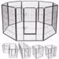 Parc Enclos pour Chiens Ajustable Modulable - COSTWAY - Fer - Noir