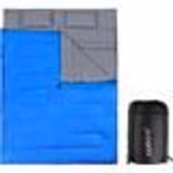 Sac de couchage double COSTWAY - Bleu - 190+30x150cm - 2 oreillers - Poids 345kg