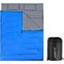 Sac de couchage double COSTWAY - Bleu - 190+30x150cm - 2 oreillers - Poids 345kg