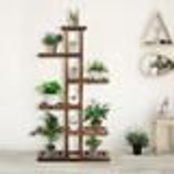 COSTWAY Étagère à Fleurs en Bois Sapin à 6 Niveaux 75 x 25 x 1405 CM Porte-Plantes Décoration pour Extérieur/Intérieur