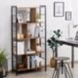COSTWAY Bibliothèque Étagère à 5 Niveaux 74 x 30 x 1545 CM Meuble de Rangement de Style Industriel pour Salon Bureau Chambre