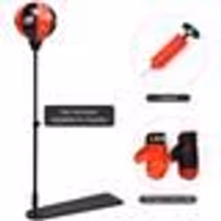 COSTWAY Sac de Frappe Punchingball avec Hauteur Adjustable 85-130CM Pompe et Gants de Boxe Inclus pour Enfant plus de 8 Ans.