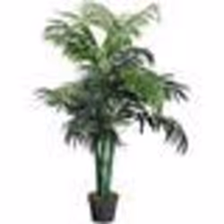 COSTWAY Palmier Aréca Artificiel Plantes Artificielle-H 110 cm-Decoration. Interieur / Extérieur avec Pot Vert