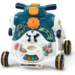 COSTWAY 3 en 1 Trotteur Véhicule et Paneau de Jouet Parlant pour Bébé avec Lumière et Musique Activités dEveil 6-36 Mois Bleu