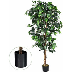 Arbre Artificiel, Plante Artificielle en Pot, Hauteur 180cm,1008 Feuilles et Tige Naturelle, sans Entretien, pour la Décoration de Jardin, Maison,
