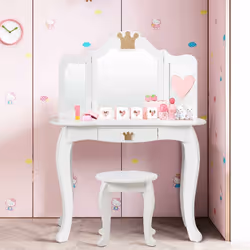 Description générale Cet ensemble de coiffeuse pour enfants est un cadeau parfait pour votre petite fille. Il est fabriqué en ...