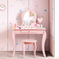 Description générale Notre ensemble de coiffeuse est le cadeau idéal pour les petites filles, offrant une expérience de jeu c ...