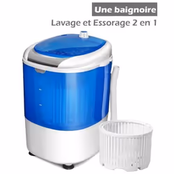 Mini Machine à Laver 170W COSTWAY-Essoreuse à Cuve Unique 25 KG Portable-Fonction de Chronométrage-Semi Automatique-Apparteme ...
