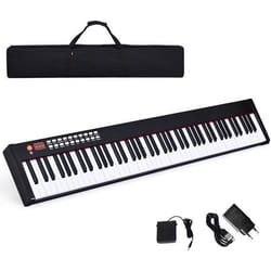 COSTWAY Piano Synthetiseur Numérique 88 Touches Enfants avec Fonction MIDI et BluetoothRéglage DynamiquePédale de Sustain