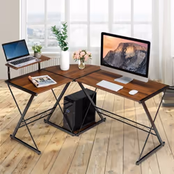 Attribut : 【Bureau en forme de L】Cette table est en forme de L, ce qui pourra économiser mieux de l’ espace de votre maison o ...