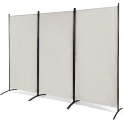 Costway - Paravent sur Pied 3 Panneaux Pliable,Brise Vue,Cloison de Séparation Pièce Protéger Privée, 260 x 183 cm Blanc