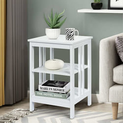 Table de Chevet à 3 Niveaux, Table d'Appoint Chevet, Table Basse Simple et Contemporain 40x40x61cm - Costway