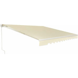 Store Banne de Balcon Rétractable 3,6 x 3M avec Tissu Résistant aux uv et à l'Eau, Cadre en Aluminium Angle Réglable 5-35° - Costway