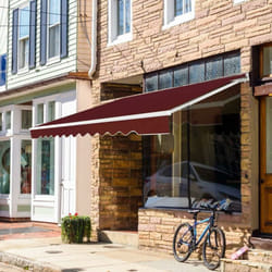 Store Banne de Balcon Rétractable avec Tissu Résistant aux uv et à l'eau, Cadre en Aluminium Angle Réglable 5-35° ,3 x 2,5 m - Costway