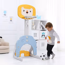 Attributs: 【Centre d'activités 3-en-1:】ce panier de basketball pour enfants propose trois sports, dont un jeu de golf, un jeu ...