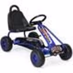 COSTWAY Kart à Pédales Vélo et Véhicule pour Enfants Siège Réglable avec Frein à Main pour lExtérieur 3-6 Ans Bleu
