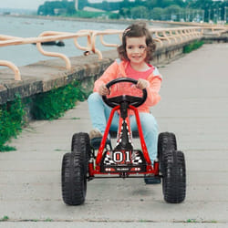 Costway - Kart à Pédales Vélo et Véhicule pour Enfants Siège Réglable avec Frein à Main