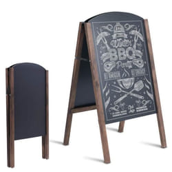 COSTWAY Stop Trottoir Pliable 2 Faces Panneau Publicitaire sur Pied en Bois 45 x 80 CM Publicité pour Restaurants Café Pub
