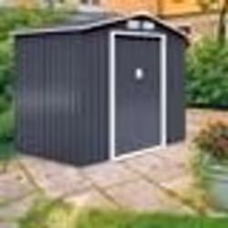 COSTWAY Abri de Jardin en Métal 10.1m³ Tôle GalvaniséeBase Creuse 277x191x192CM Porte Coulissante Verrouillée2 Fenêtre