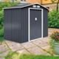 COSTWAY Abri de Jardin en Métal 10.1m³ Tôle GalvaniséeBase Creuse 277x191x192CM Porte Coulissante Verrouillée2 Fenêtre