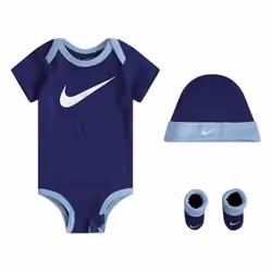 Ensemble barboteuse + bonnet + chaussons bébé garçon Nike NHN Swoosh - Blue gaze - 0/6 mois