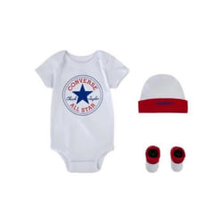 Ensemble bonnet + body + chaussons bébé garçon Converse Classic CTP