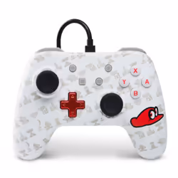 PowerA Super Mario Odyssey: Cappy Edition, Manette de jeu, Nintendo Switch, Croix directionnelle, Bouton d'accueil, Analogiqu ...