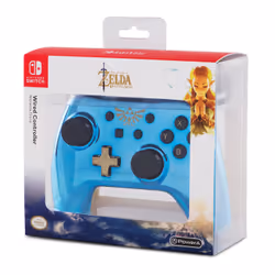 PowerA Legend of Zelda Bleu, Or USB Manette de jeu Analogique/Numérique Nintendo Switch