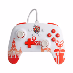 PowerA Mario Red, Manette de jeu, Nintendo Switch, Touche Partage, Avec fil, USB, USB Type-C