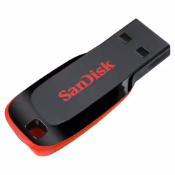 SanDisk Cruzer Blade, 32 Go, USB Type-A, 2.0, Sans capuchon, 2,5 g, Noir, Rouge