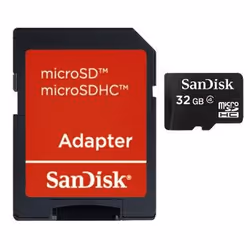 SanDisk microSDHC 32GB, 32 Go, MicroSDHC, Classe 4, Noir