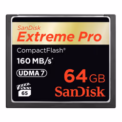 SanDisk 64GB Extreme Pro CF 160MB/s, 64 Go, CompactFlash, 160 Mo/s, 150 Mo/s