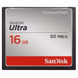 SanDisk 16GB CF Ultra, 16 Go, CompactFlash, 25 Mo/s, Noir