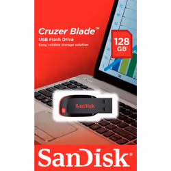 SanDisk Cruzer Blade lecteur USB flash 128 Go USB Type-A 2.0 Noir, Rouge - Vue supplémentaire 9