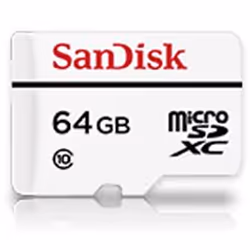 SanDisk SDSDQQ-064G-G46A, 64 Go, MicroSDXC, Classe 10, 20 Mo/s, 20 Mo/s, Blanc