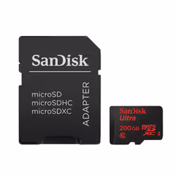 SanDisk 200GB MicroSDXC, 200 Go, MicroSDXC, Classe 10, UHS, Noir