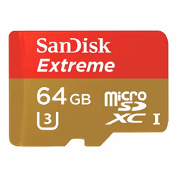 SanDisk Extreme microSD UHS-I, 64 Go, MicroSDXC, Classe 10, UHS-I, 100 Mo/s, 60 Mo/s