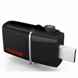 SanDisk SDDD2-128G-G46, 128 Go, USB Type-A / Micro-USB, 3.2 Gen 1 (3.1 Gen 1), 150 Mo/s, Slide, Noir