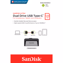 SanDisk Ultra Dual Drive USB Type-C lecteur USB flash 128 Go USB Type-A / USB Type-C 3.2 Gen 1 (3.1 Gen 1) Noir, Argent - Vue supplémentaire 11