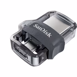 SanDisk Ultra Dual m3.0 lecteur USB flash 16 Go USB Type-A / Micro-USB 3.2 Gen 1 (3.1 Gen 1) Noir, Argent, Transparent - Vue supplémentaire 4
