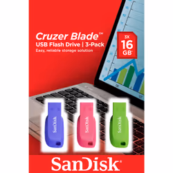 SanDisk Cruzer Blade 16GB lecteur USB flash 16 Go USB Type-A 2.0 Bleu, Vert, Rose