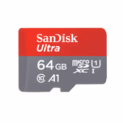 SanDisk Ultra, 64 Go, MicroSDXC, Classe 10, UHS-I, 100 Mo/s, Résistant aux chocs, Anti-éclaboussures, Résistant à une tempéra ...