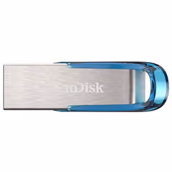 SanDisk Ultra Flair, 64 Go, USB Type-A, 3.2 Gen 1 (3.1 Gen 1), 150 Mo/s, Sans capuchon, Bleu, Argent