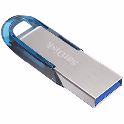 SanDisk Ultra Flair lecteur USB flash 64 Go USB Type-A 3.2 Gen 1 (3.1 Gen 1) Bleu, Argent