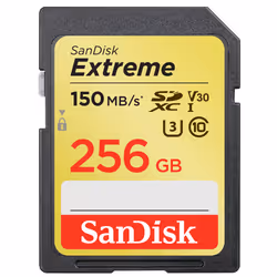 SanDisk Exrteme 256 GB, 256 Go, SDXC, Classe 10, UHS-I, 170 Mo/s, 70 Mo/s